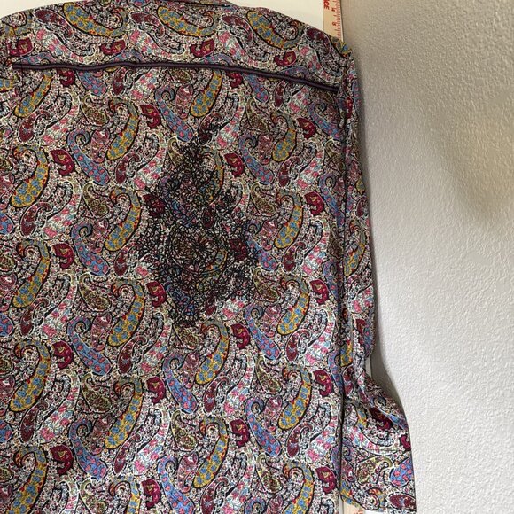 Robert Graham L Long Sleeve Shirt Button Up Paisley Multicolor Skull Crown - Picture 16 of 16